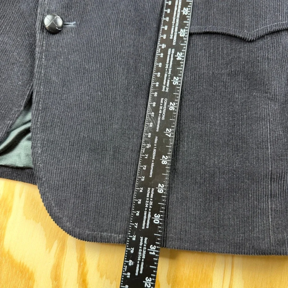 Western Classics Gary Garrett Men Black Corduroy Blazer Western Yoke Elbow Patch